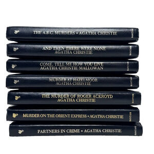 AGATHA CHRISTIE BANTAM Lot of 7 Mystery Collection HC Leatherette Books VGUC